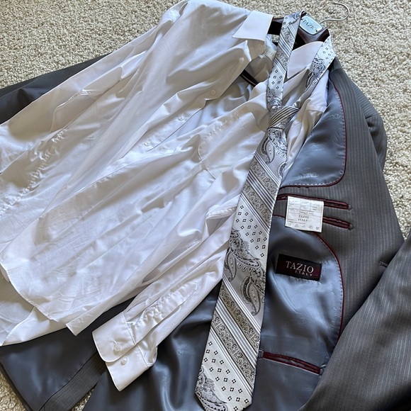 Men’s Tazio pinstripe suit with shirt and tie - Picture 14 of 14